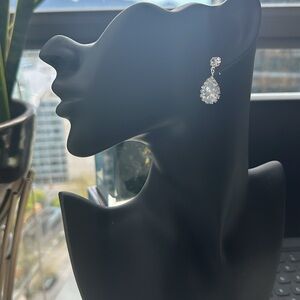 NWT 925 Sterling Silver Earrings Quartz Crystal